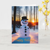 Holiday Snowman Karte (Gelbe Blume)