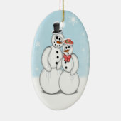 Holiday Snowman Keramik Ornament (Rechts)