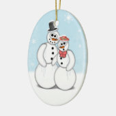 Holiday Snowman Keramik Ornament (Links)