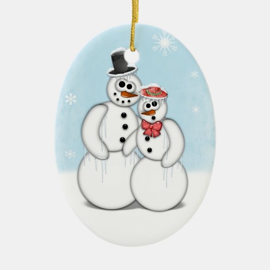 Holiday Snowman Keramik Ornament (Vorne)