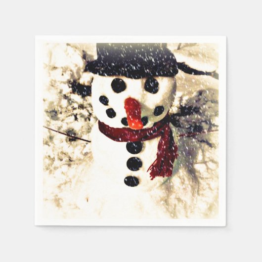 Holiday Snowman Let it Snow Paper Napkins Serviette (Vorderseite)
