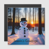 Holiday Snowman Magnetkarte (Vorne/Hinten)