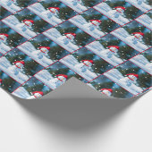 Holiday Snowman mit Bowtie Geschenkpapier (Ecke)