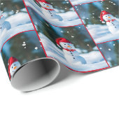 Holiday Snowman mit Bowtie Geschenkpapier (Rolleneckpunkt)