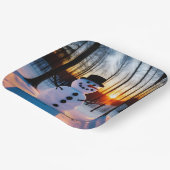 Holiday Snowman Pappteller (Gewinkelt)