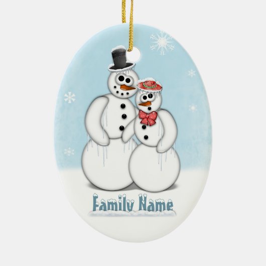 Holiday Snowman Picture Ornament (Hinten)