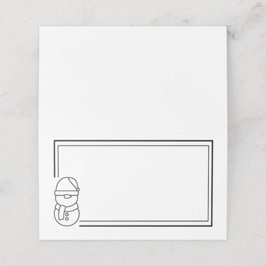 Holiday Snowman Platzkarte (Außenseite Aufgefaltet)