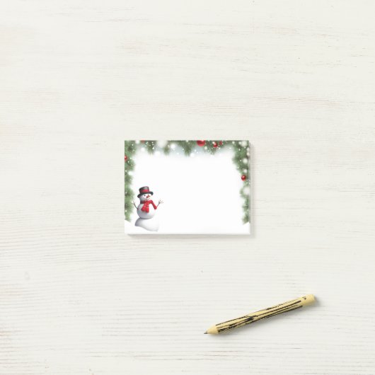 Holiday Snowman Post it Notes Post-it Klebezettel (Auf Schreibtisch)