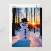 Holiday Snowman Postkarte (Vorne/Hinten)
