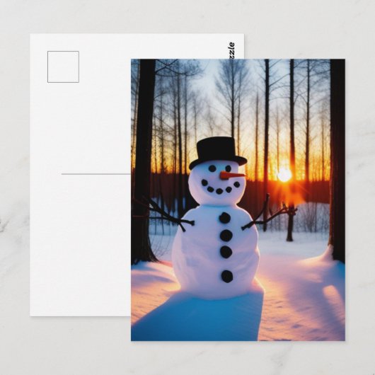 Holiday Snowman Postkarte (Vorne/Hinten)