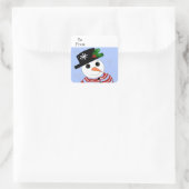 Holiday Snowman Quadratischer Aufkleber (Tasche)