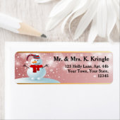 Holiday Snowman Rücksendeadressen-Aufkleber (Insitu)