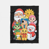 Holiday Snowman Santa Bunny Cat Angel Winter Fleecedecke (Vorderseite)