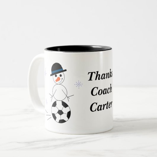 Holiday Snowman Soccer Coach Tasse (Vorderseite Links)
