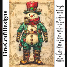 Holiday Snowman Steampunk Vibe BL2 Decoupage