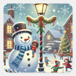 Holiday Snowman Sticker