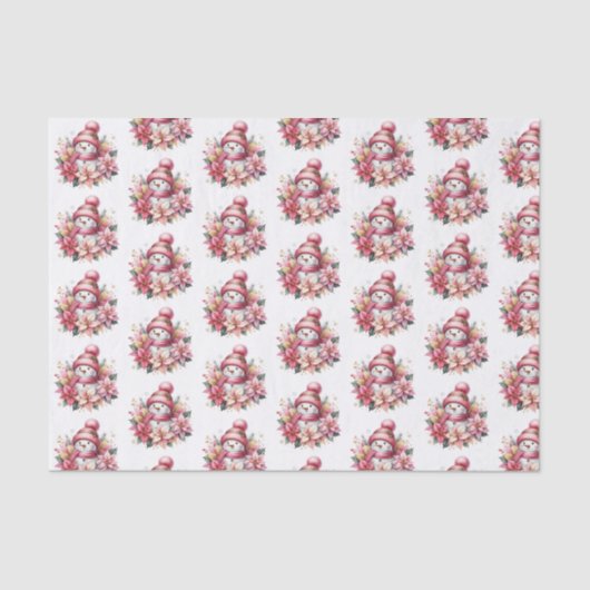Holiday Snowman Tissue Paper Seidenpapier (Vorderseite)