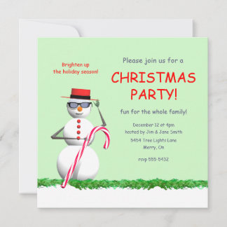 Holiday Snowman Weihnachts-Party Einladung