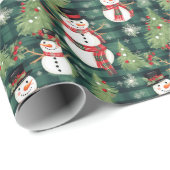 Holiday Snowman Wrapping Paper Geschenkpapier (Rolleneckpunkt)