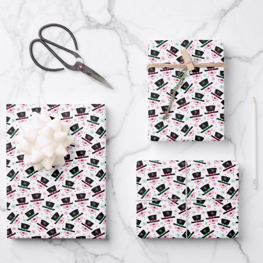 Holiday Snowman Wrapping Paper Sheets Geschenkpapier Set (Vorderseite)