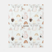 Holiday Snowmen, Hot Cocows und Rainbows Gemütlich Fleecedecke (Vorderseite)