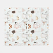 Holiday Snowmen, Hot Cocows und Rainbows Gemütlich Fleecedecke (Vorderseite (Horizontal))