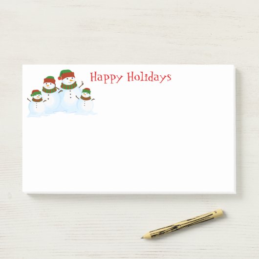 Holiday Snowmen Post-it-Notes Post-it Klebezettel (Auf Schreibtisch)