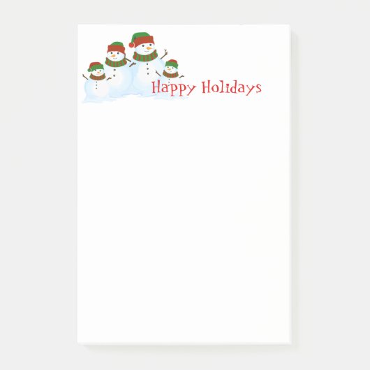 Holiday Snowmen Post-it-Notes Post-it Klebezettel (Vorderseite)