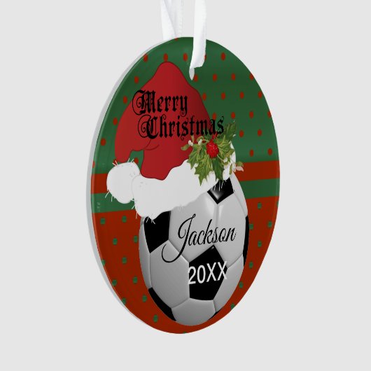 Holiday Soccer ⚽ Ball Design | DIY Name Ornament (Vorderseite)