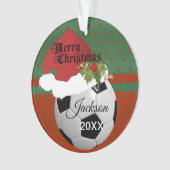 Holiday Soccer ⚽ Ball Design | DIY Name Ornament (Vorderseite)