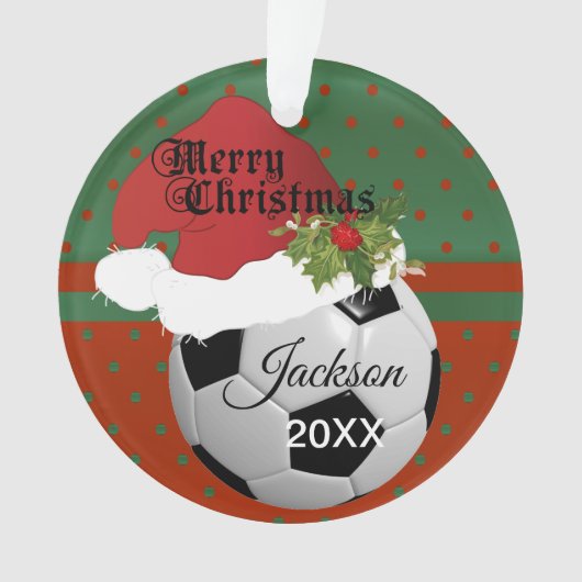 Holiday Soccer ⚽ Ball Design | DIY Name Ornament (Vorderseite)