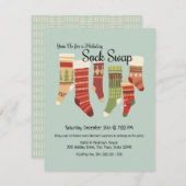 Holiday Sock Exchange Party Einladung (Vorne/Hinten)