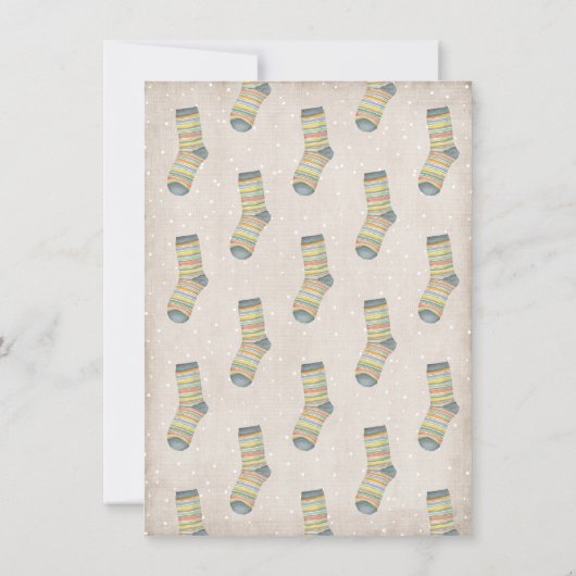 Holiday Sock Exchange - Weihnachtsfeiertag Party Einladung (Rückseite)