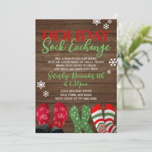 Holiday Sock Exchange - Weihnachtsfeiertag Party Einladung
