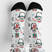 Holiday Socks with Christmas Penguins, Snowflakes Socken (Oben)