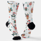 Holiday Socks with Christmas Penguins, Snowflakes Socken (Gewinkelt)
