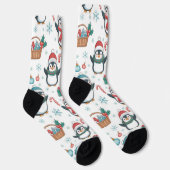 Holiday Socks with Christmas Penguins, Snowflakes Socken (Rechts)