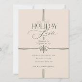 Holiday Soirée Elegant Christmas Bow Präsent Einladung (Vorderseite)