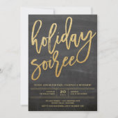 Holiday Soiree Glitzer Chalkboard Party Einladung (Vorderseite)