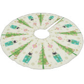 Holiday Sparkle Cats von Studioxtin Polyester Weihnachtsbaumdecke (Schrägansicht)