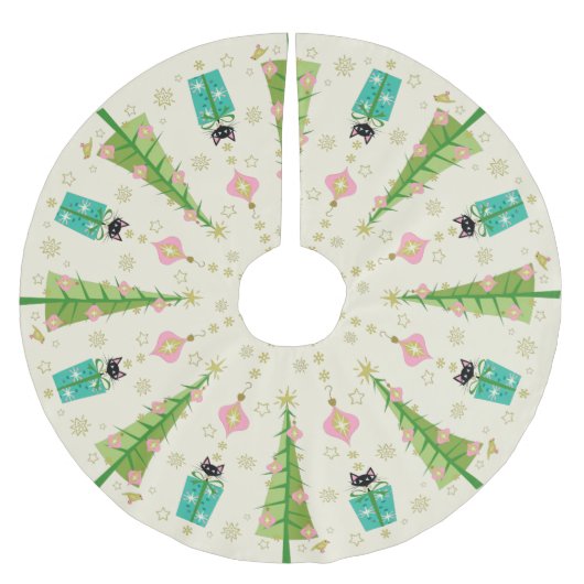 Holiday Sparkle Cats von Studioxtin Polyester Weihnachtsbaumdecke (Vorderseite)