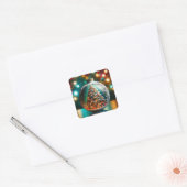 Holiday Sparkle Quadratischer Aufkleber (Umschlag)