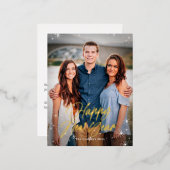 Holiday Sparks FOIL Happy New Year Card Postkarte (Vorderseite/Rückseite)