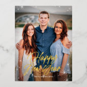 Holiday Sparks FOIL Happy New Year Card Postkarte (Vorderseite)