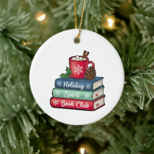 Holiday Spirit Buchclub-Ornament Bücherliebhaber Keramik Ornament