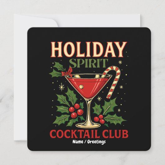 Holiday Spirit Cocktail Club Gefallen Weihnachten Einladung (Vorderseite)