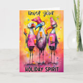 Holiday Spirit Funny Christmas Gruß Karte (Vorderseite)