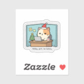 Holiday Spirit, Low Battery Cat Sticker  (Blatt)