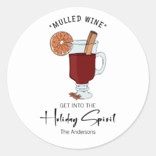 Holiday Spirit Mulled Weinkultur und Erde Runder Aufkleber