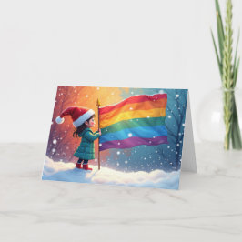 Holiday Spirit Rainbow Prilag Elf Feiertagskarte